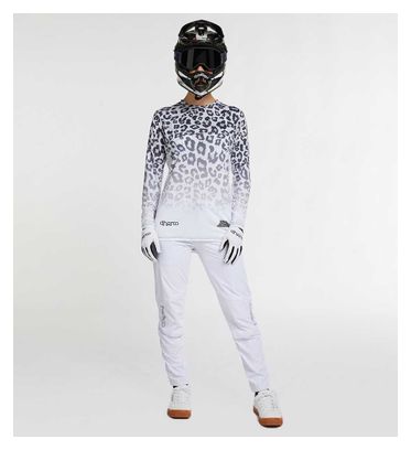 Maillot Manches Longues Femme Dharco Signé Amaury Pierron Léopard Blanc