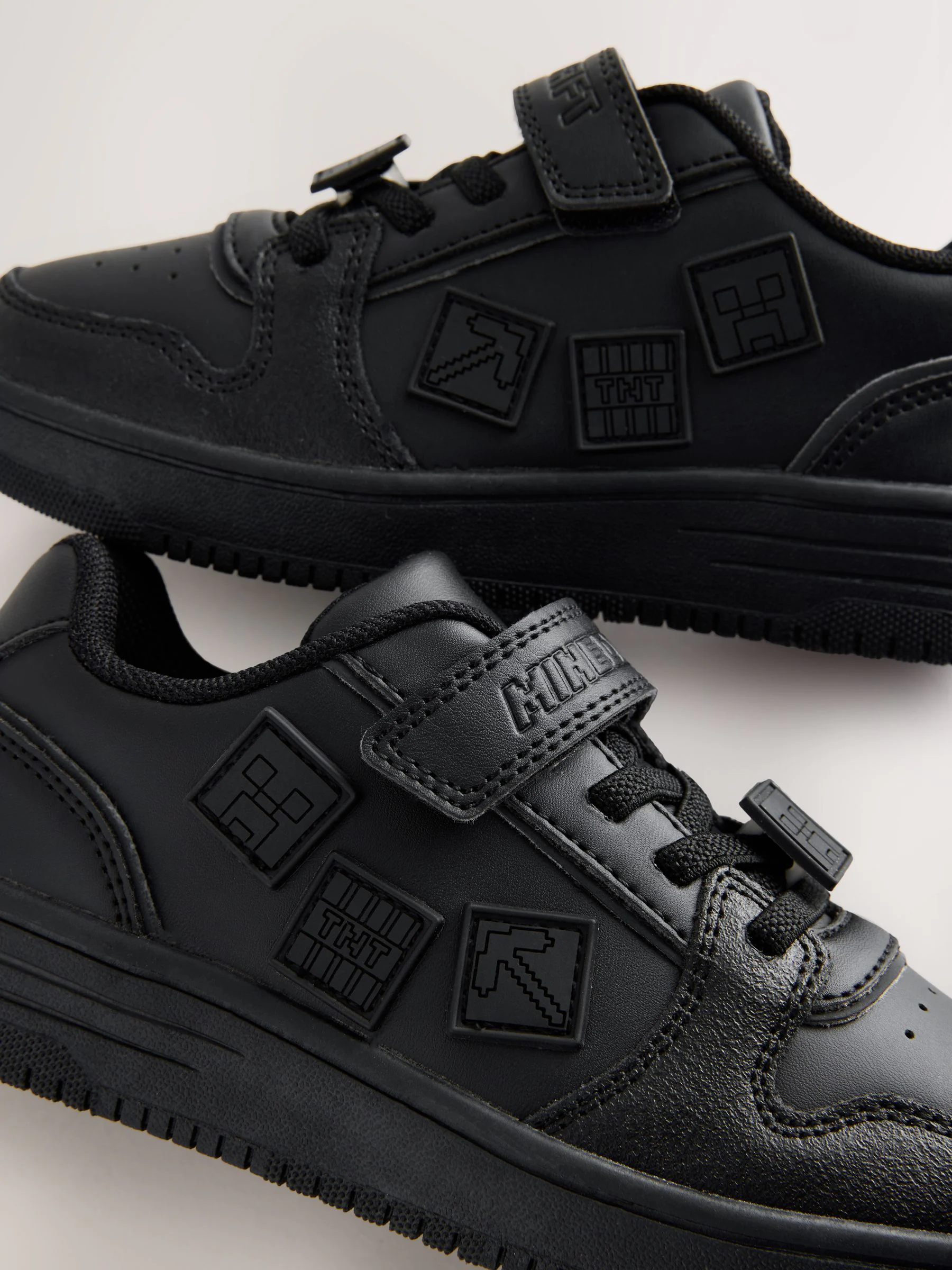 Zwart Minecraft - School Touch Fastening Elastic Lace Shoes