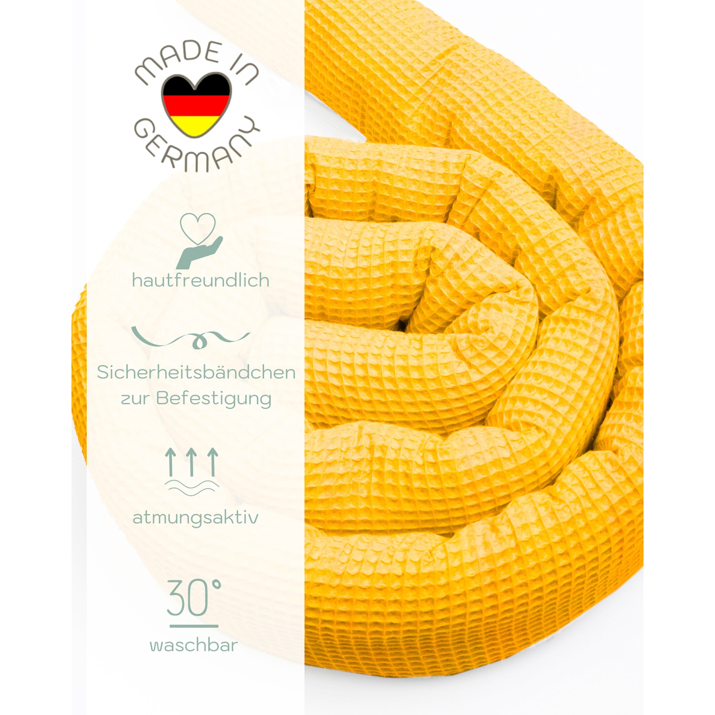 Mionido Nestchenschlange Waffelpiqué 235 cm curry