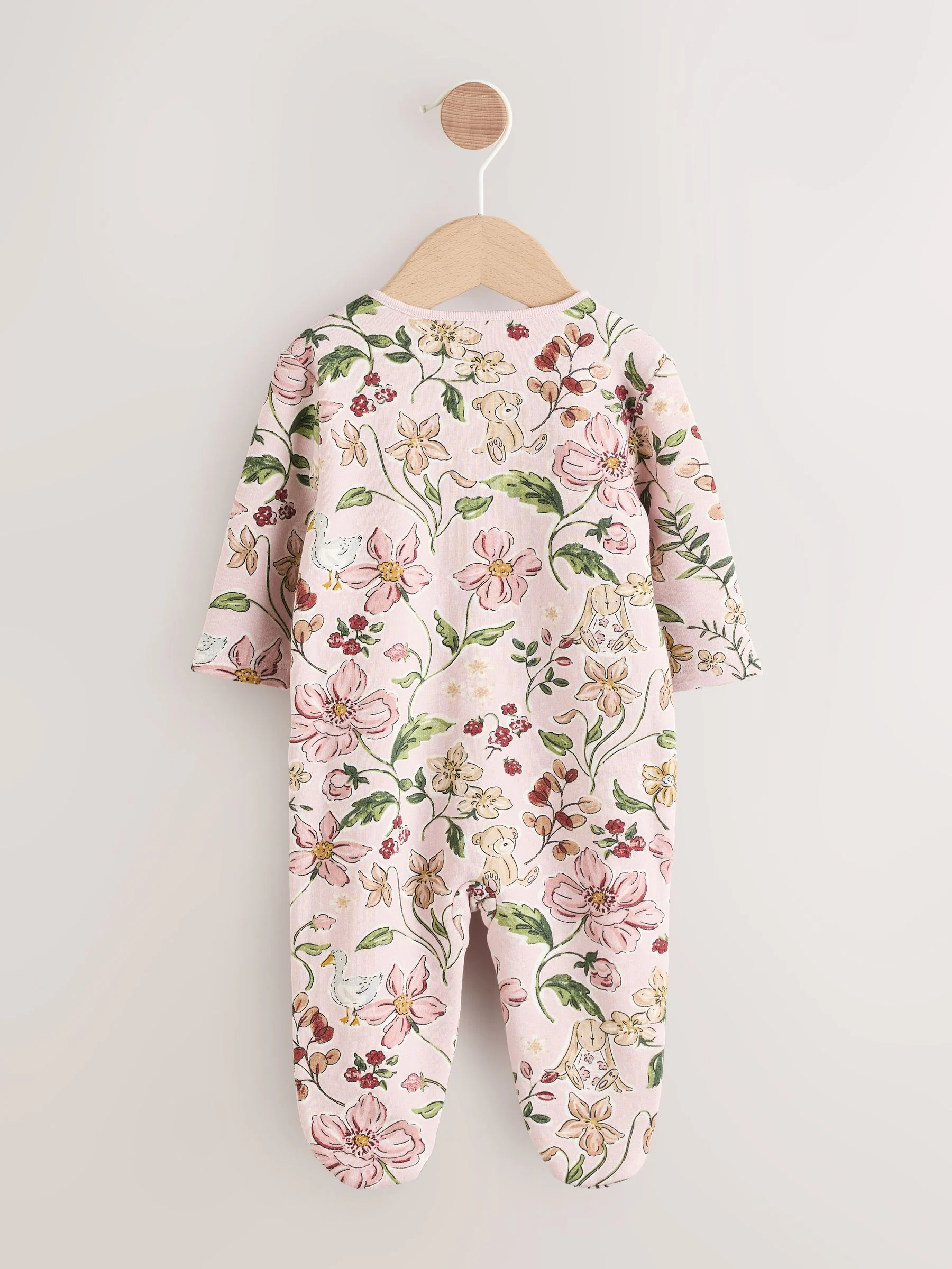 Roze - Fleece Lined Two Way Zip Baby Sleepsuit