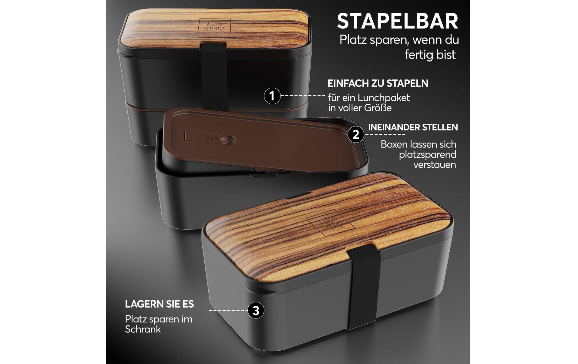 Lunchbox Nestable L Wenge BlackPraktische und nachhaltige Lunchbox