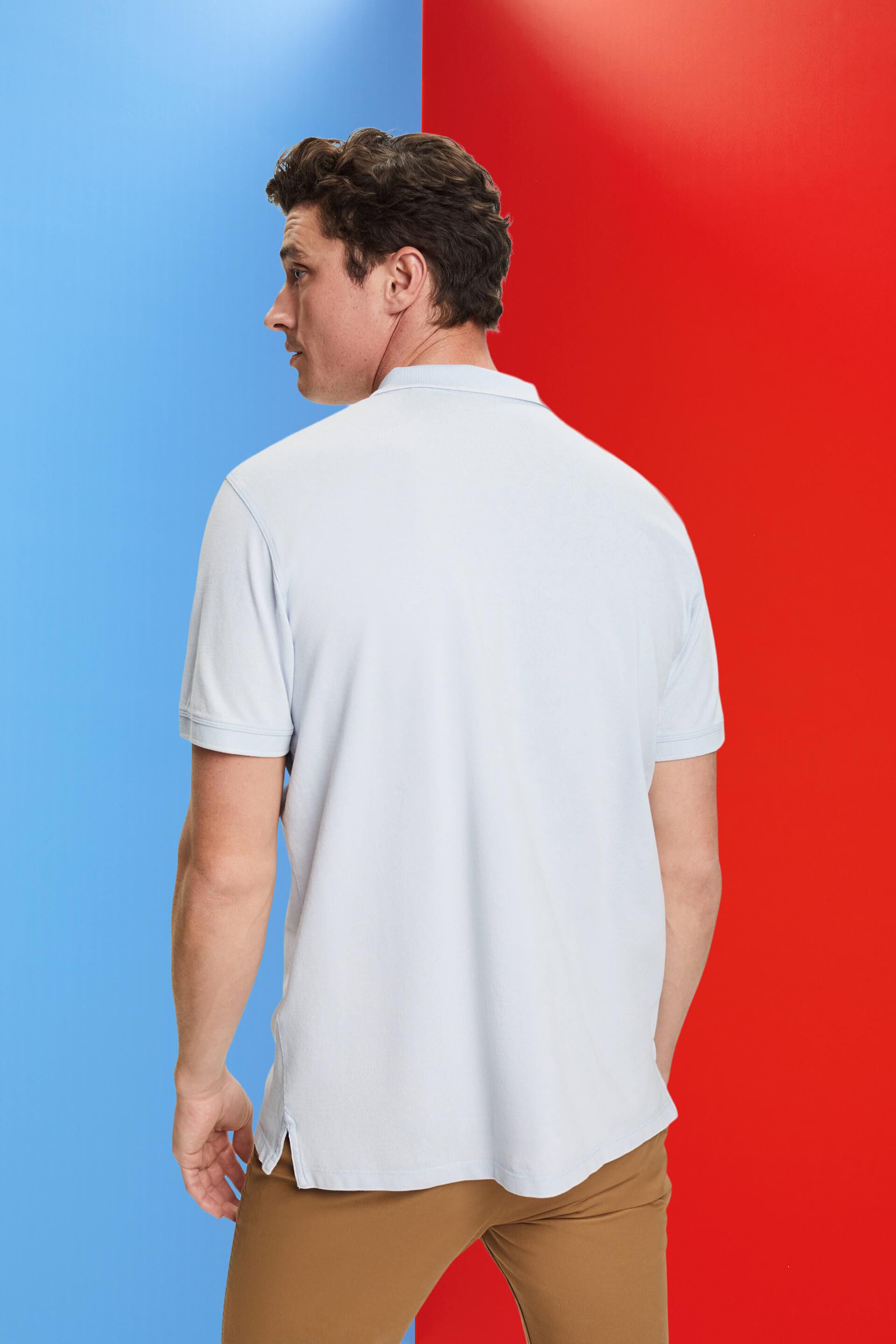 Polo en maille piquée de coton, au délavage Stone washed