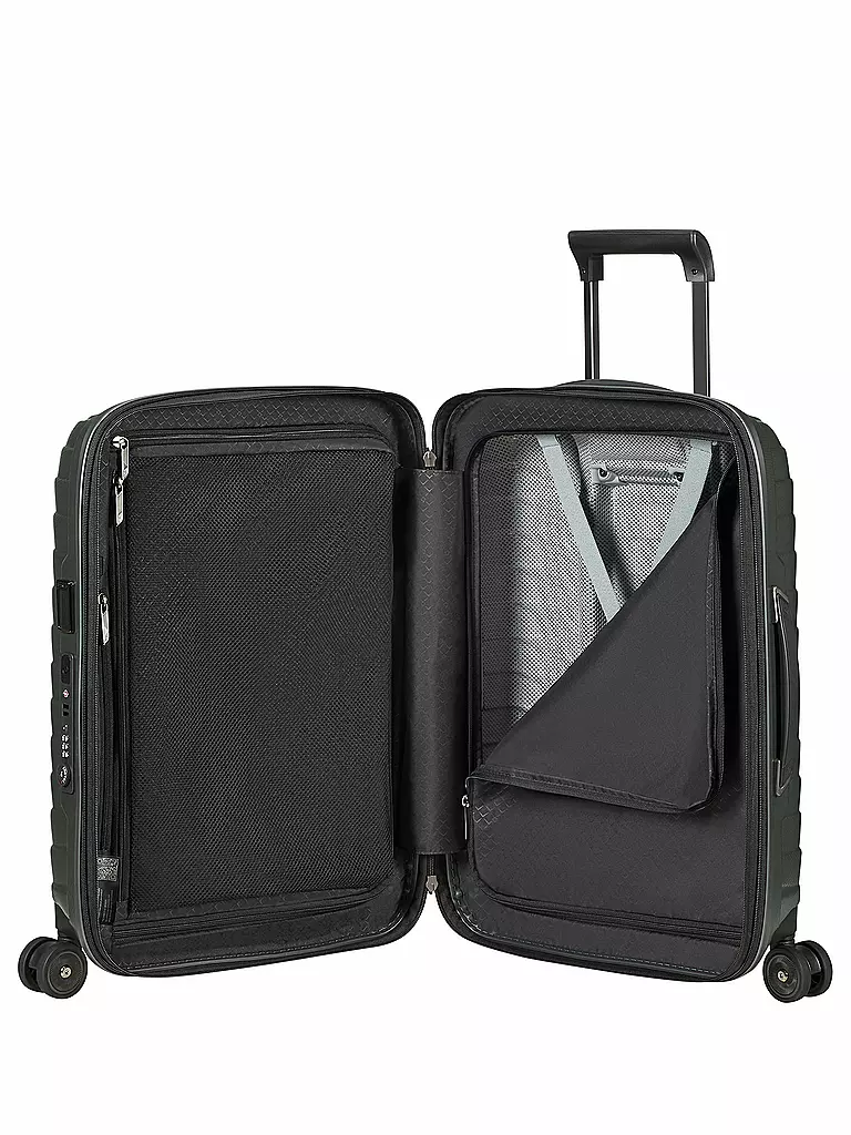 SAMSONITE Trolley Proxis Spinner 55cm Erweiterbar matt climbing  dunkelgrün