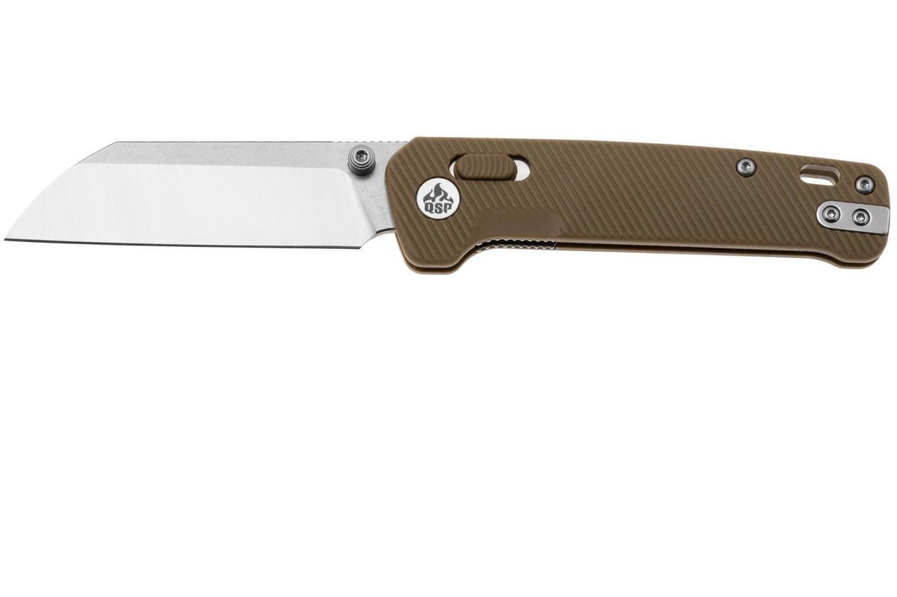QSP Knife Penguin Glyde QS130GL-C1 Two-Tone 14C28N, Tan FRN, zakmes