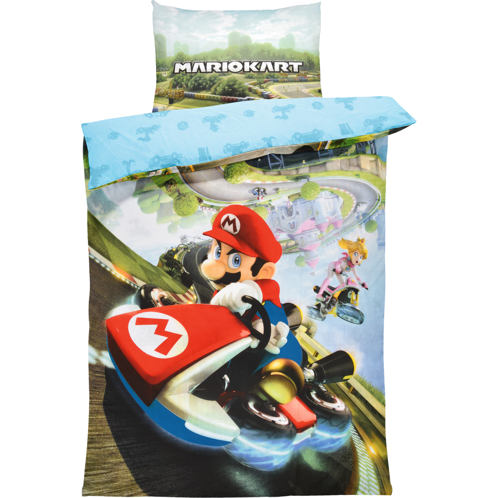 Bettwäsche Renforcé Mario Kart grün-blau