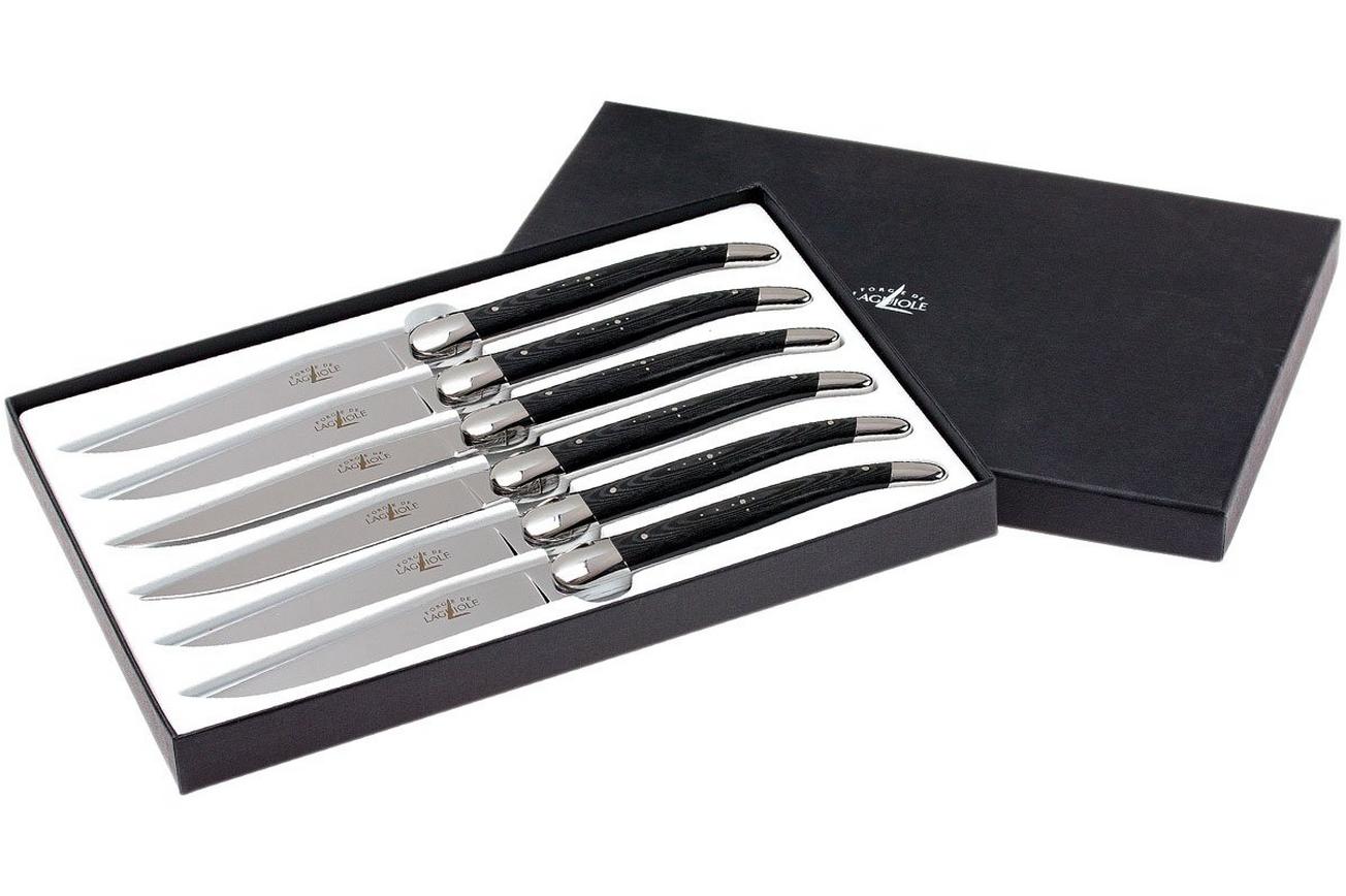 Forge de Laguiole, T62MINTCNOI, micarta steakmessenset