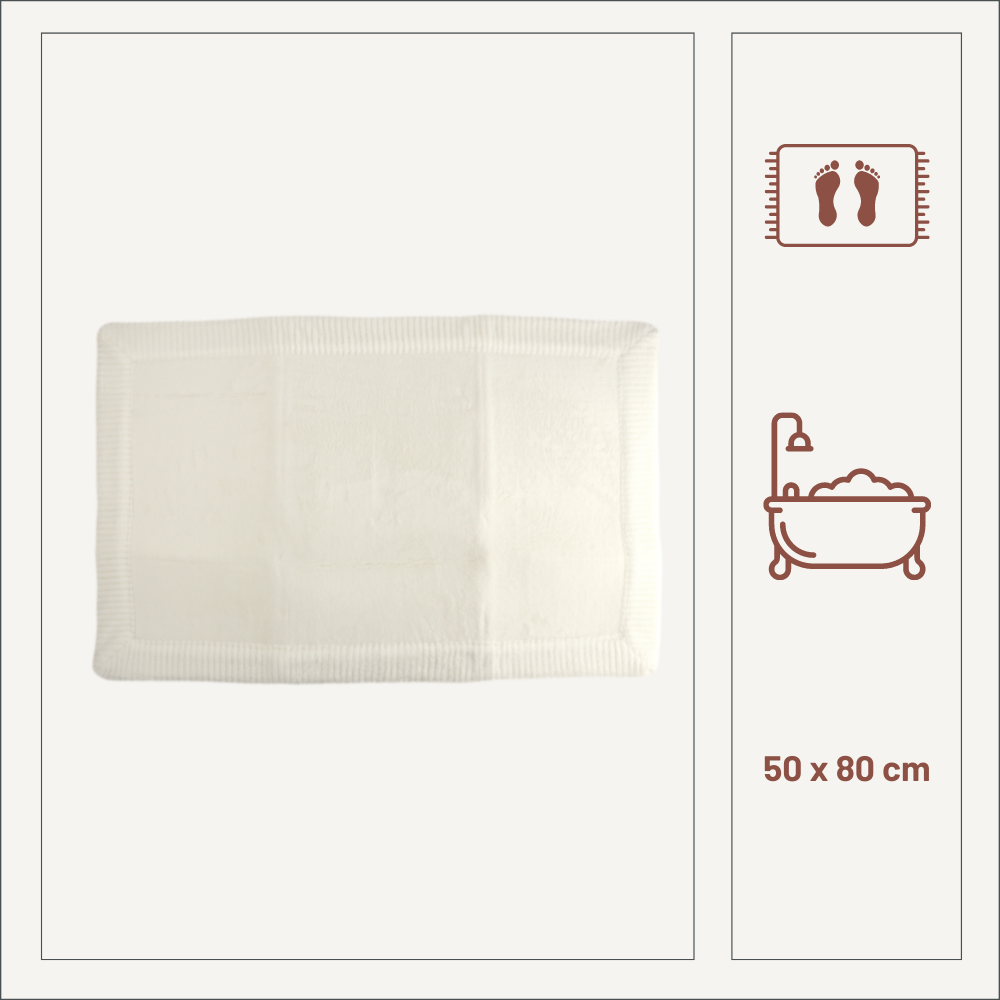 Orange85 50 x 80 cm polyester badmat - White