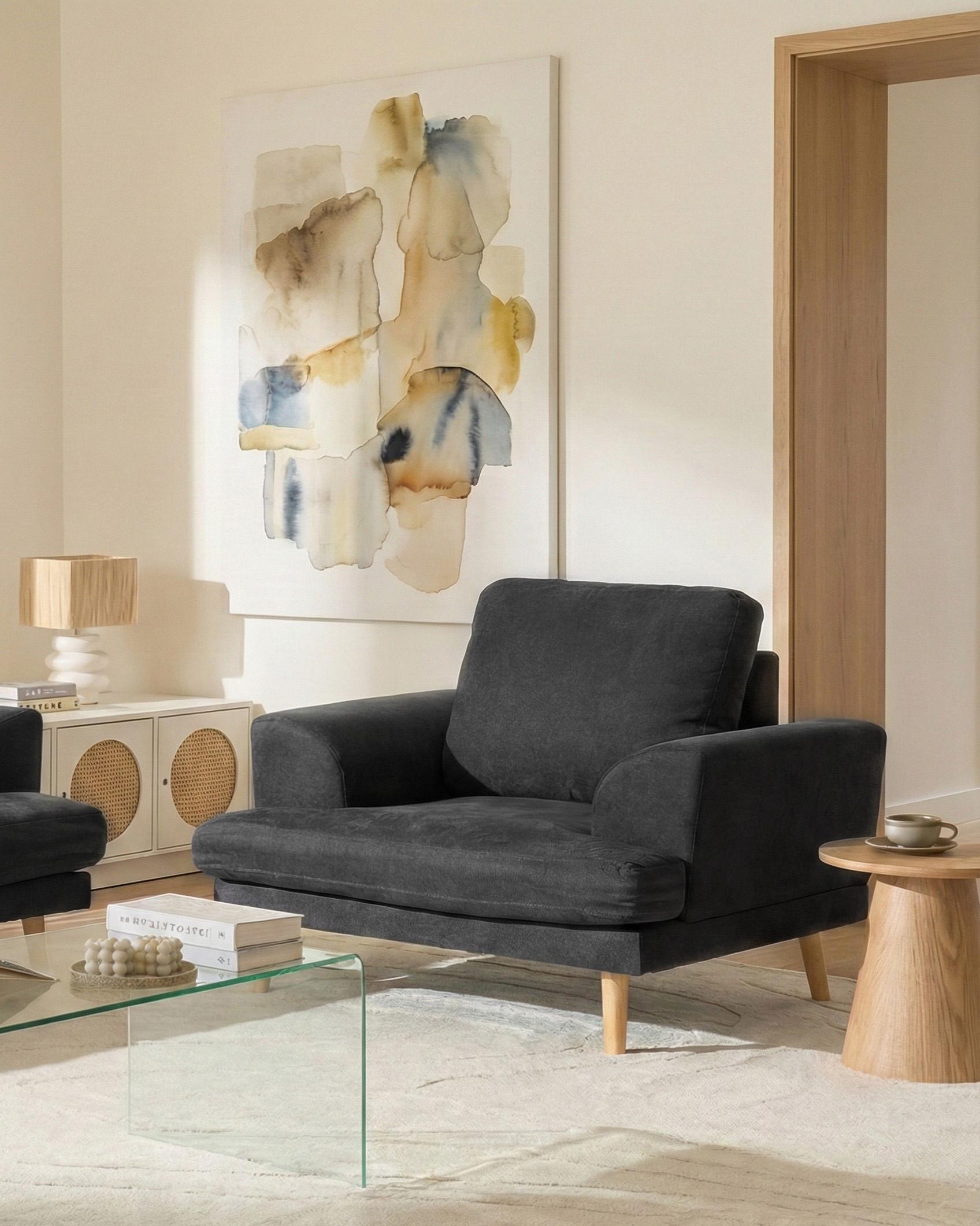 Fauteuil KILDAL Stof Zwart