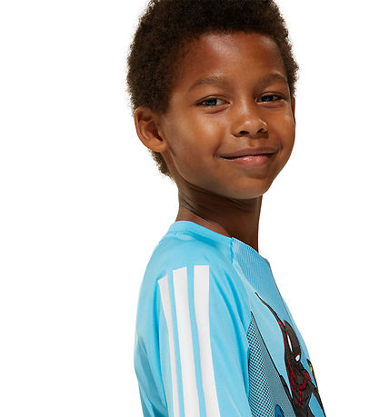 adidas Performance T-Shirt - LK MRVL SM T - Brcyan/Weiß/Multico