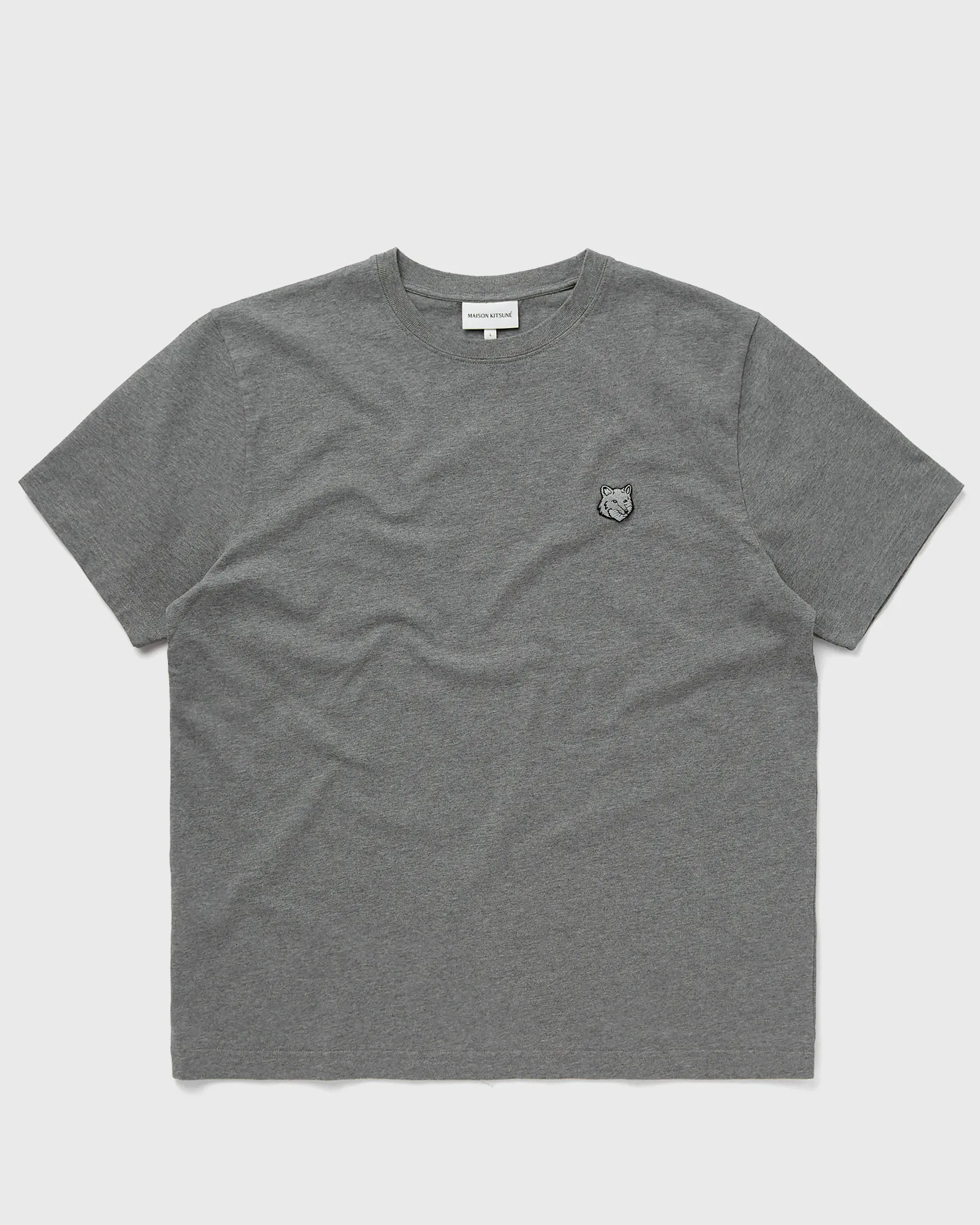 Maison Kitsune BOLD FOX HEAD PATCH COMFORT TEE SHIRT MEDIUM GREY MELANGE