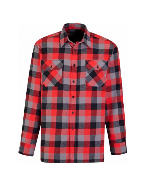 Storvik Blouse Flanel Dawson Rood&Zwart - Werkkleding