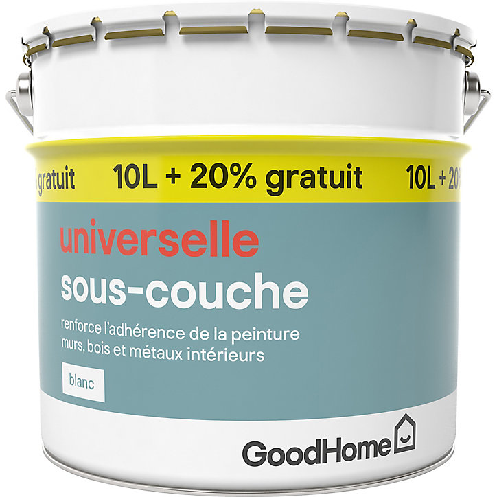 Sous-couche universelle GoodHome blanc 10L + 20% gratuit