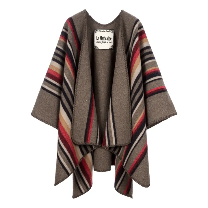 La Méricaine Cape Apache Laine Recyclée | Taupe