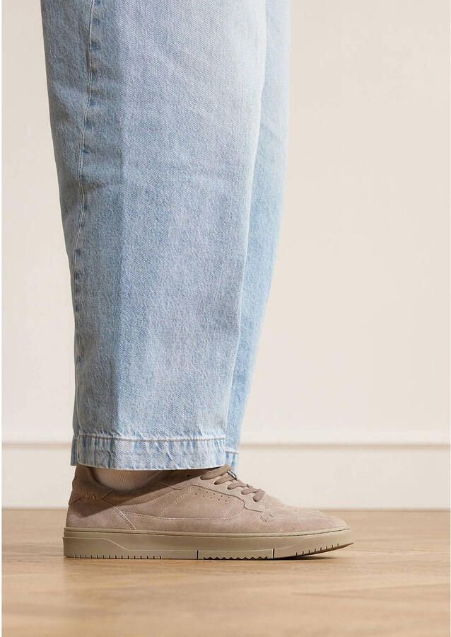 Manfield Heren Grijze suède sneakers
