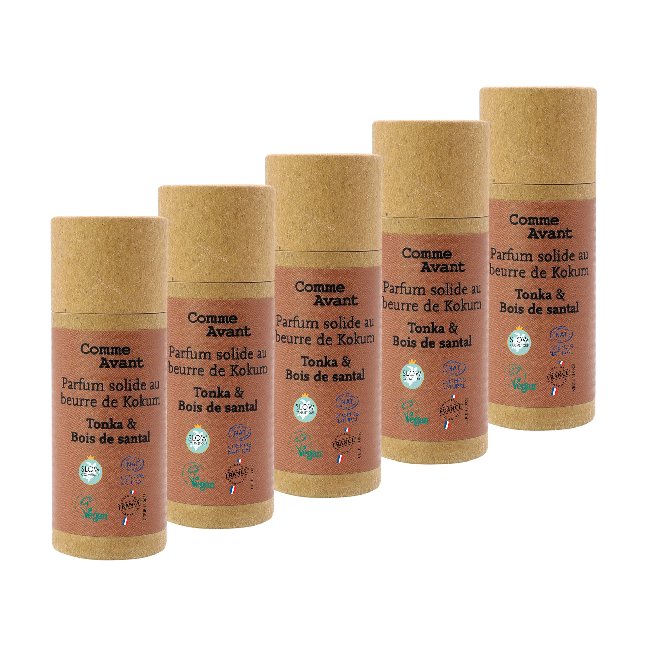 Parfum solide boisé et épicé au beurre de kokum - Version 1 - 1 parfum - 20g / Tonka & Bois de santal