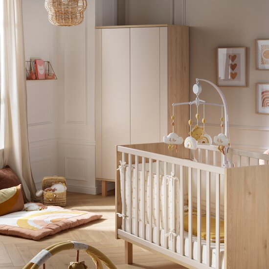 Solène Armoire 2 portes   Beige cendré        de               Sauthon Baby's Sweet Home
