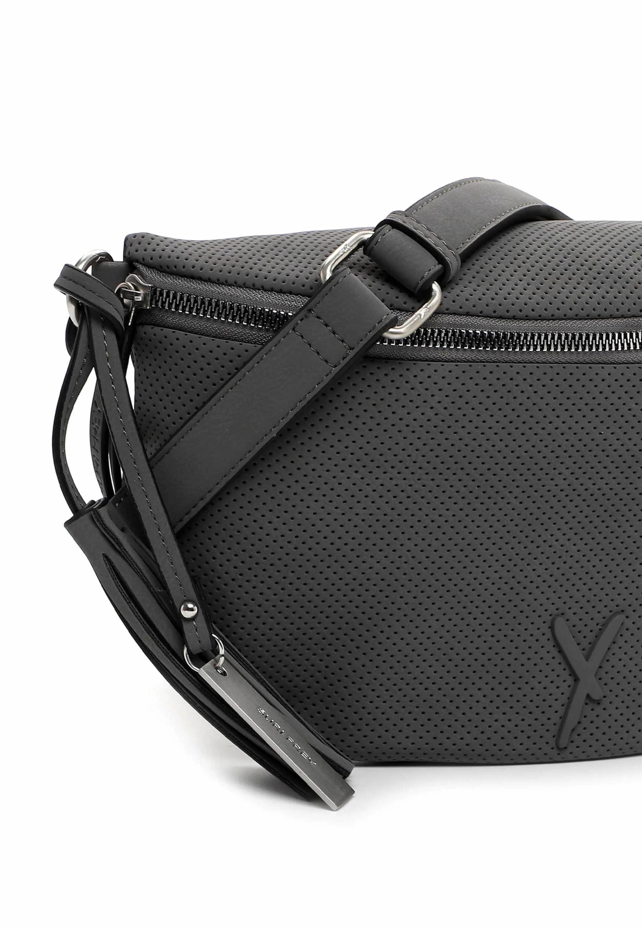 SURI FREY Gürteltasche / Bodybag Grau Lederimitat
