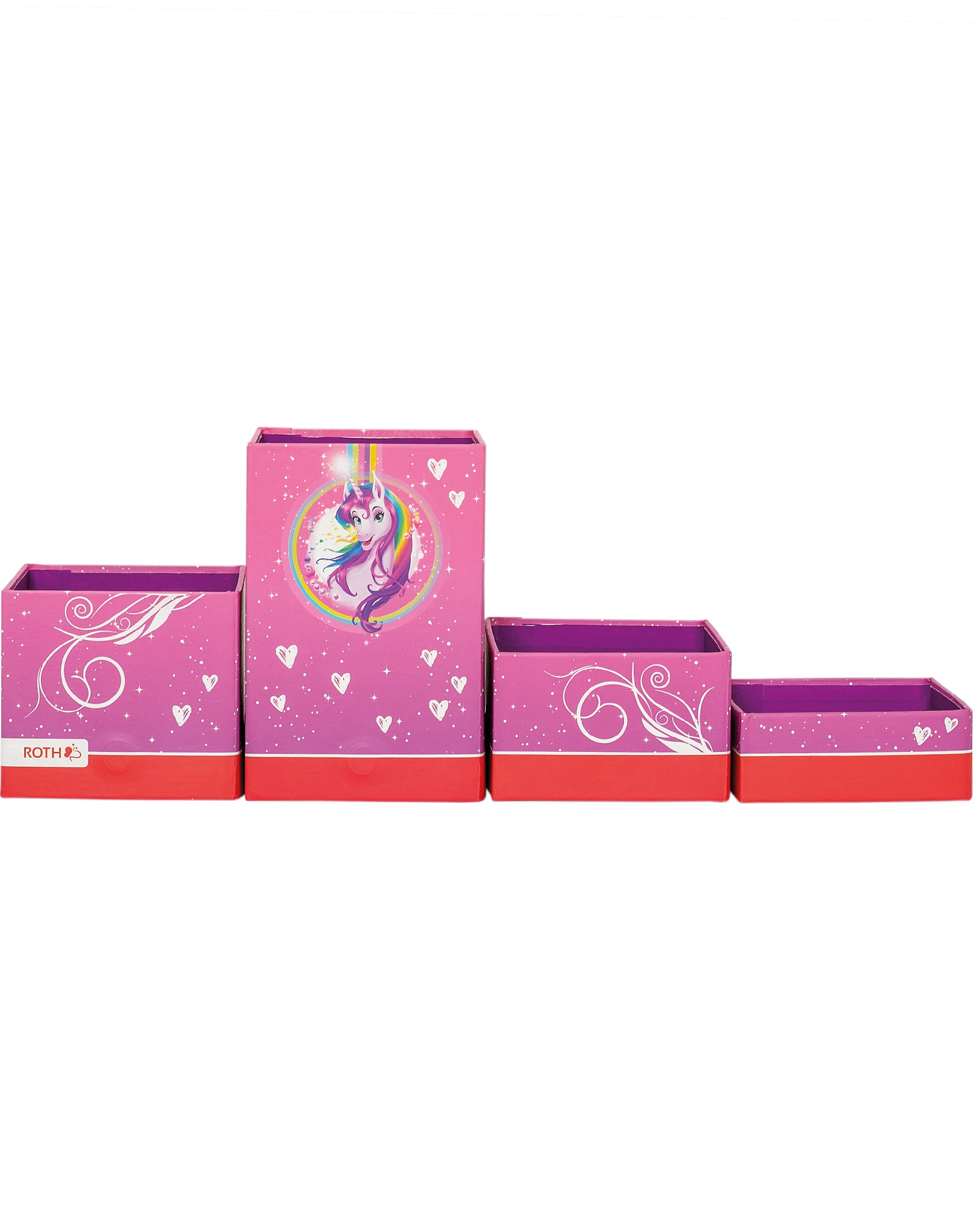 Stiftehalter EINHORN 4er-Set aus Pappe