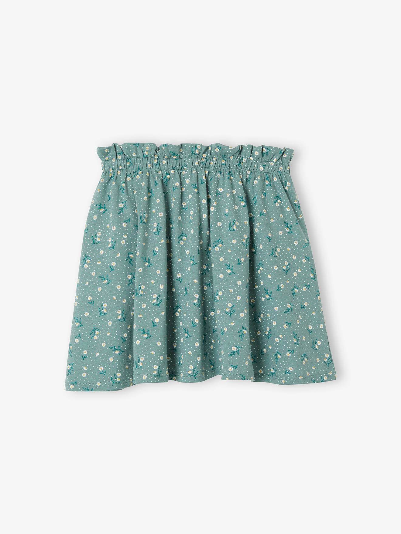 Saia estampada para meninas, estampa azul vibrante