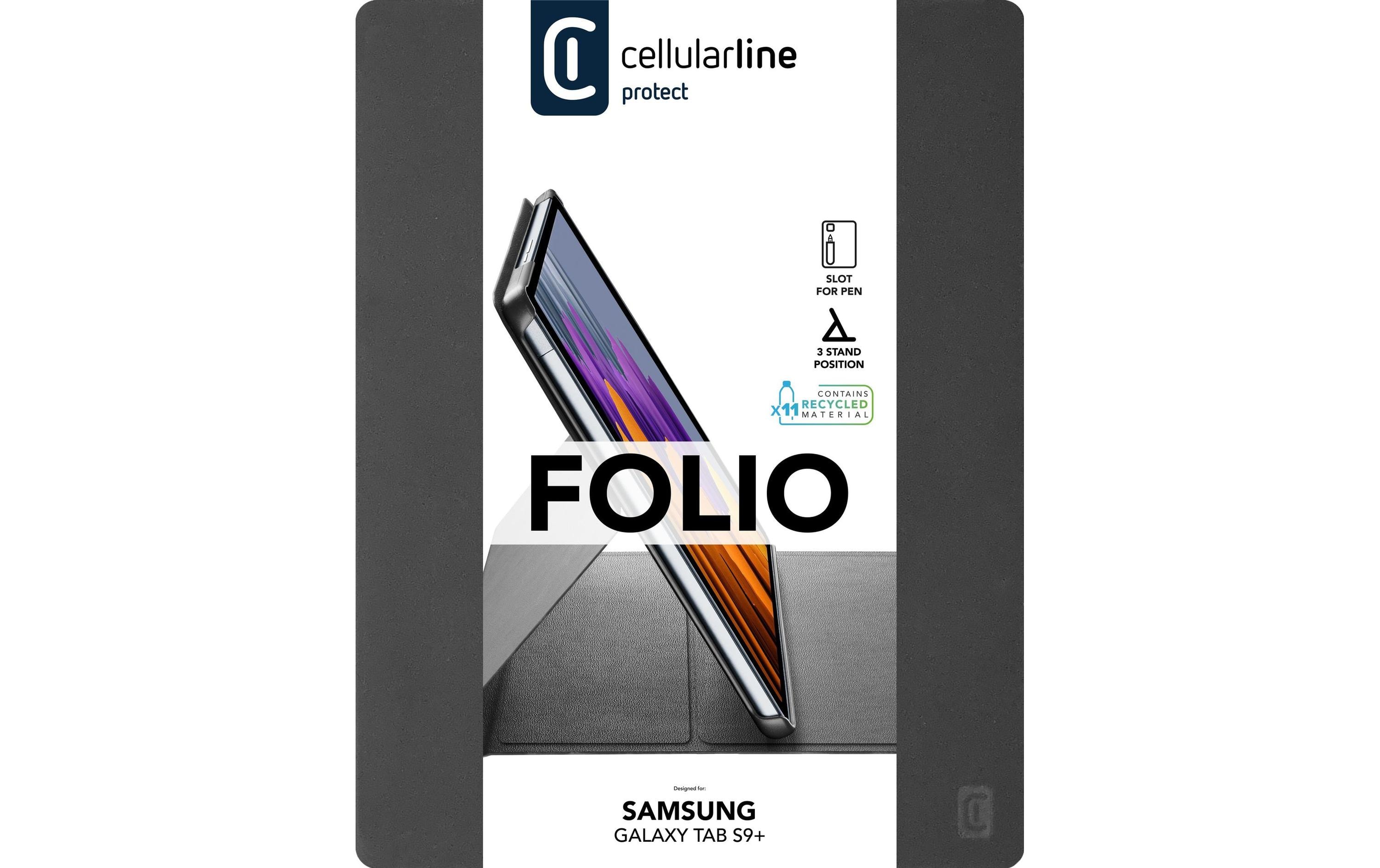 Tablet Book Cover Folio Case SchwarzTablet-Hülle mit Standfunktion für Samsung Galaxy Tab S9+