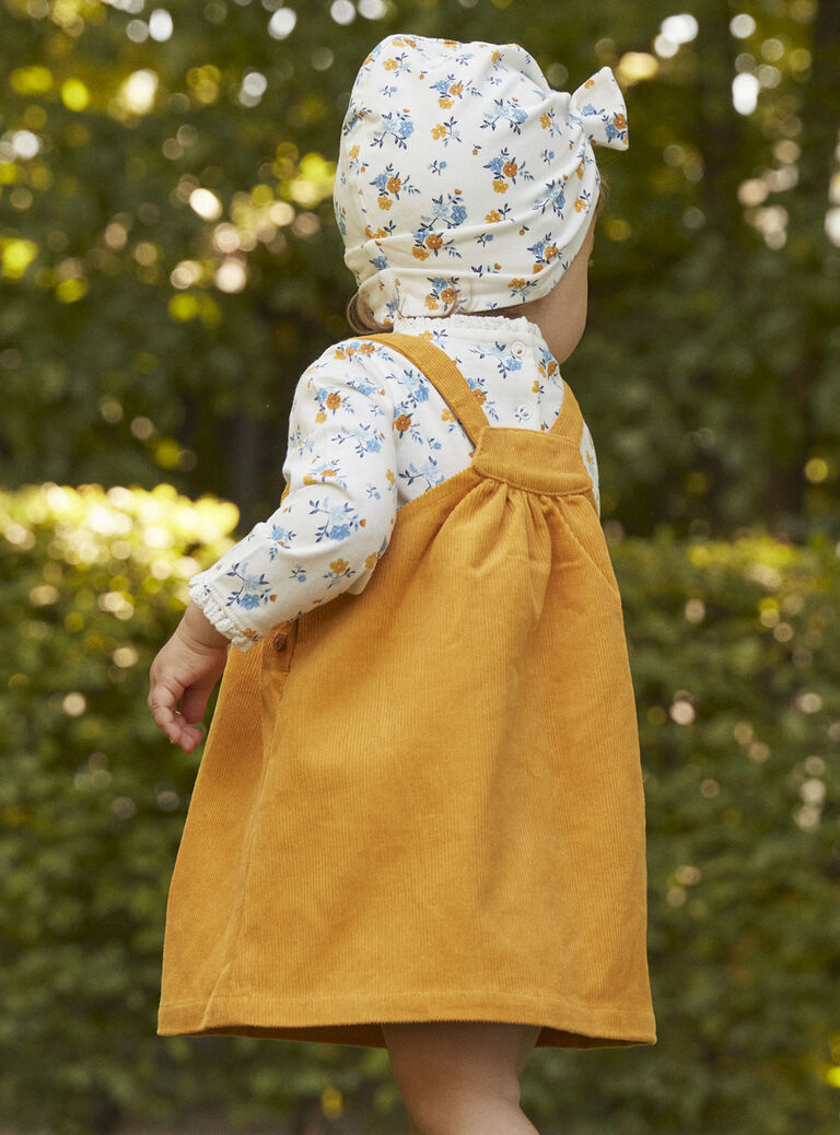 Chasuble jaune en velours côtelé