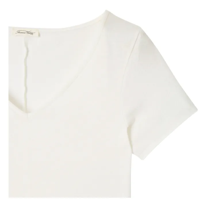 American Vintage T-shirt Col V Aksun | Blanc