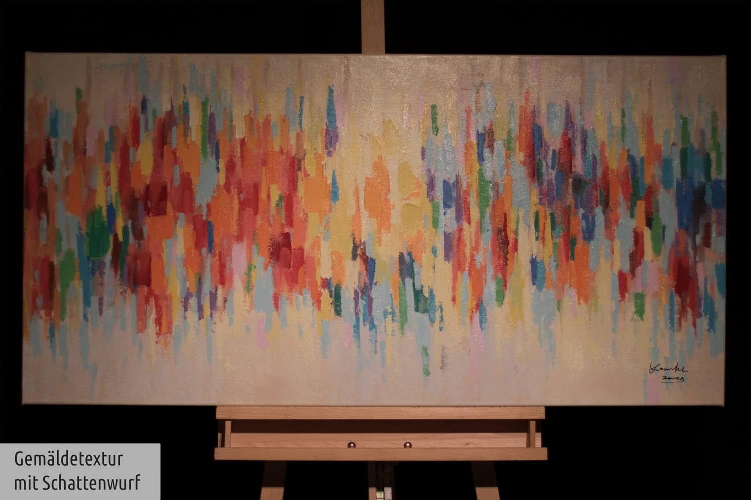 KunstLoft Leinwandbild | 100% HANDGEMALT | 120x60cm | Gemälde 'Weekend Happiness' | Abstrakt | Bunt | Wandbild Wohnzimmer