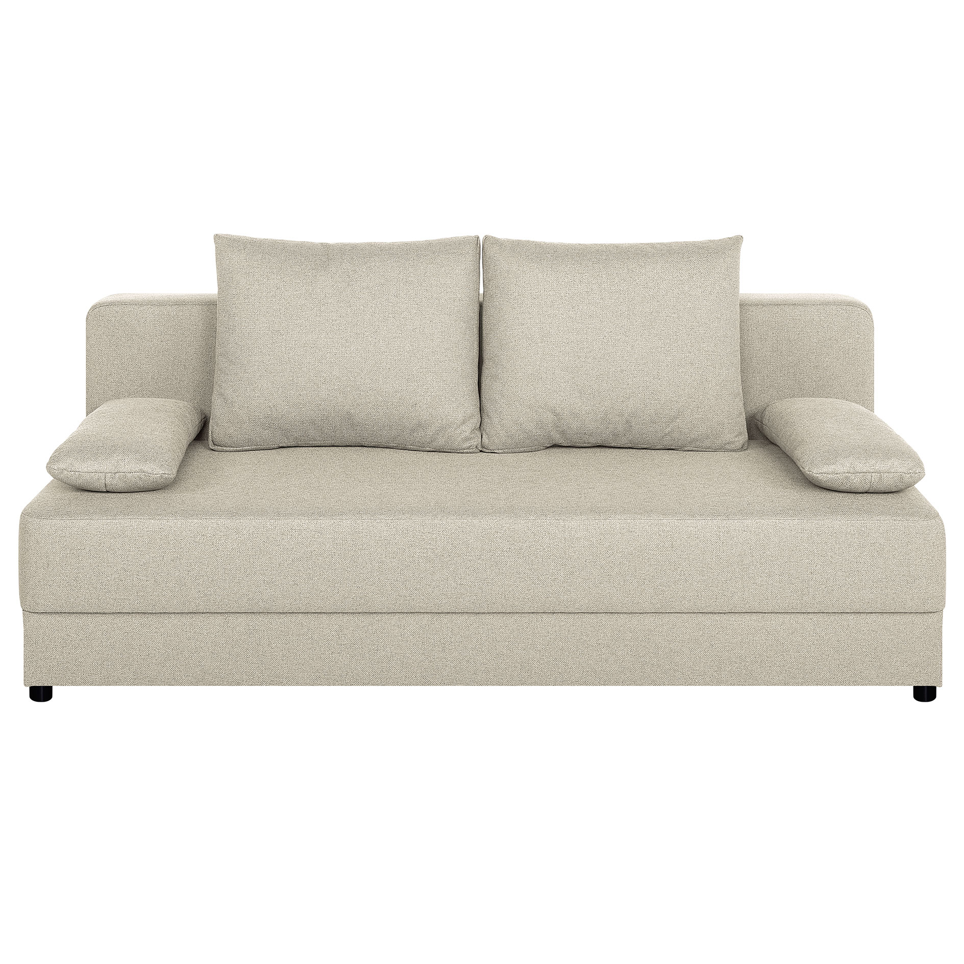 Schlafsofa - beige - mit Staukasten und Liegefunktion - Dauerschläfer
