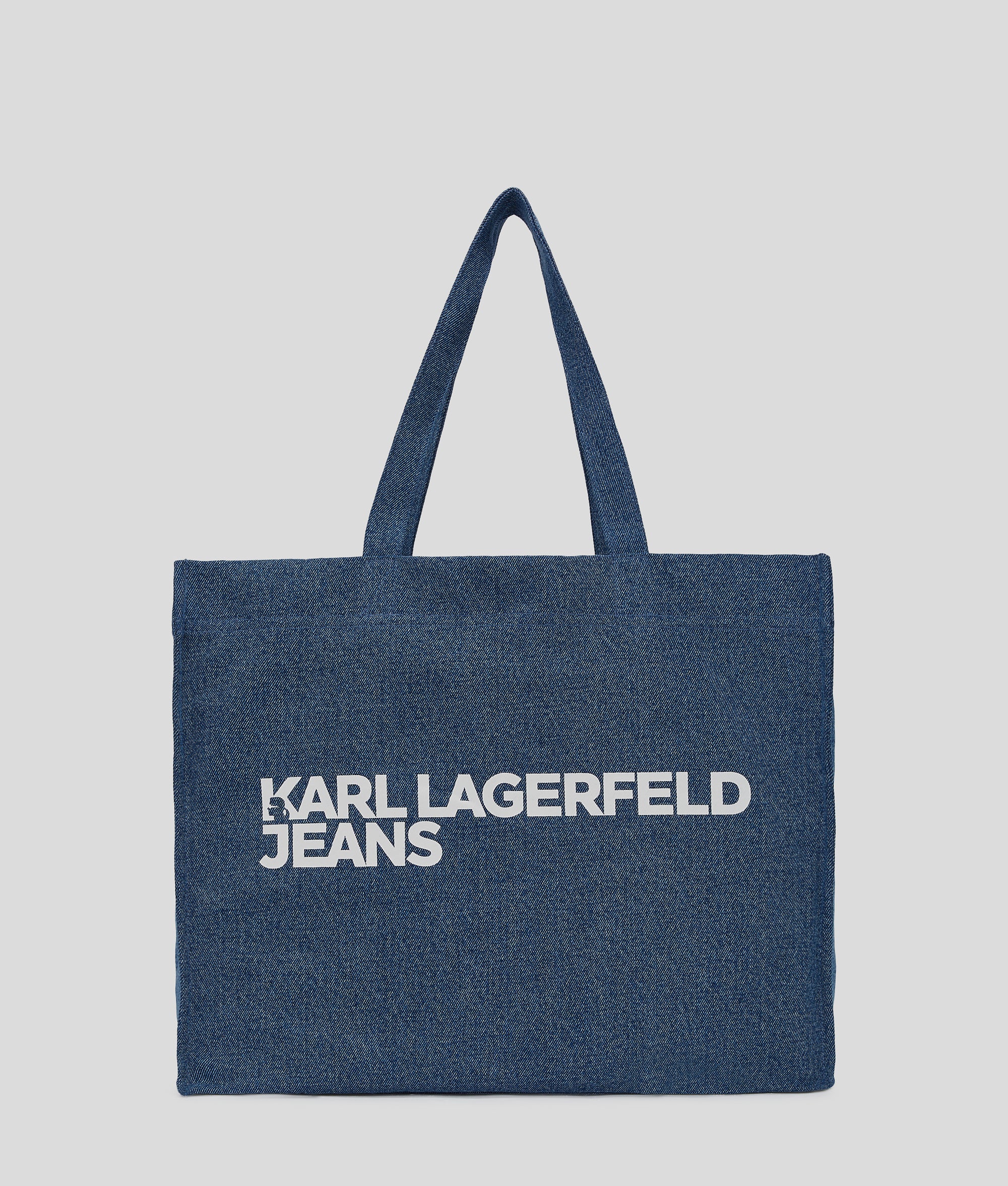 Denim shopper met logo