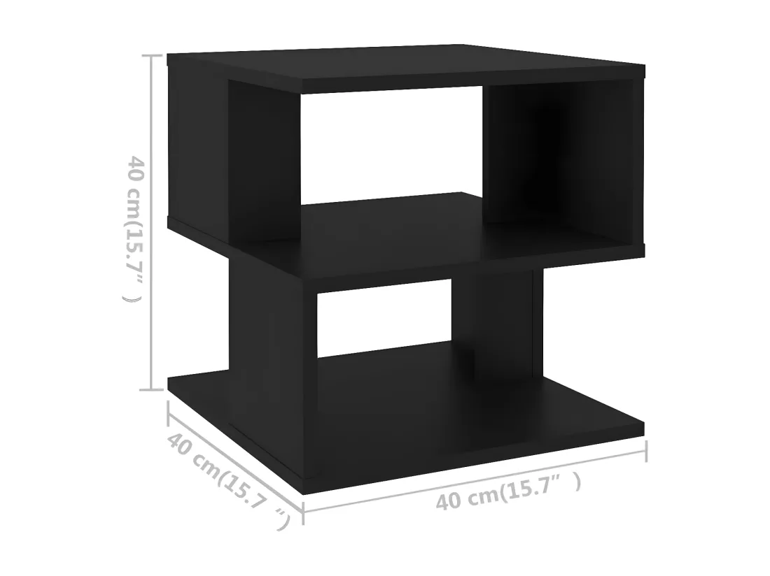 Table d'appoint Noir 40x40x40 cm Aggloméré