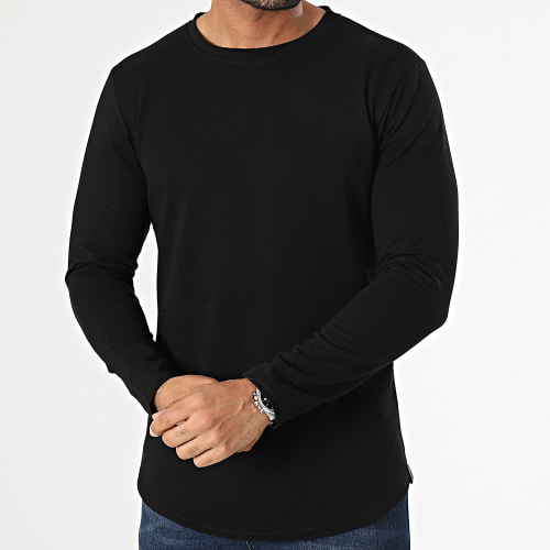 Lot De 2 Tee Shirts Manches Longues Noir Vert Kaki