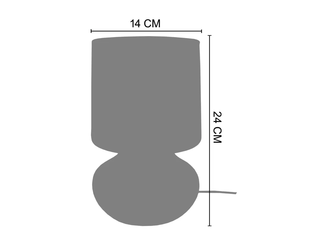 Lampe de chevet verre rouge 24 cm.