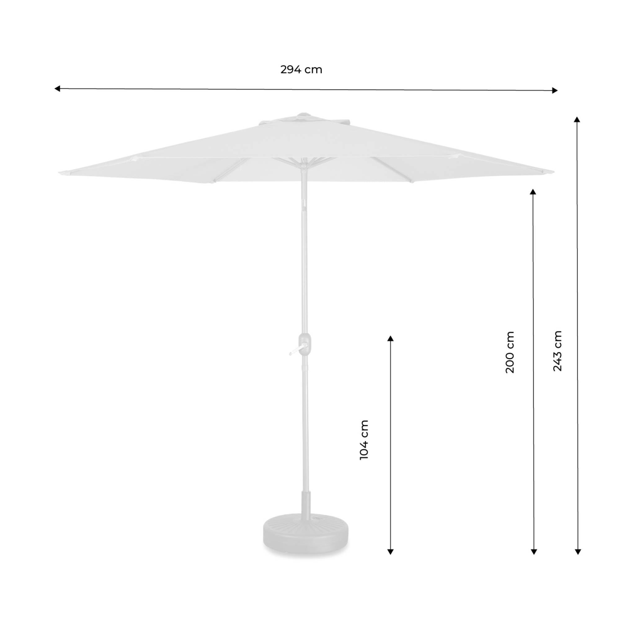 sweeek - Ronde parasol 3m met centrale mast