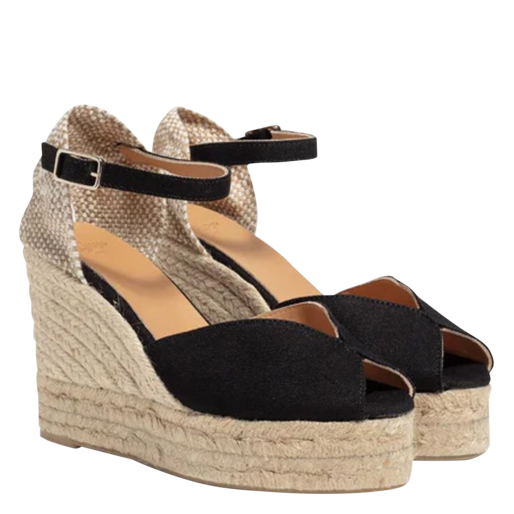 BIANCAED - Espadrilles compensées en coton | Noir