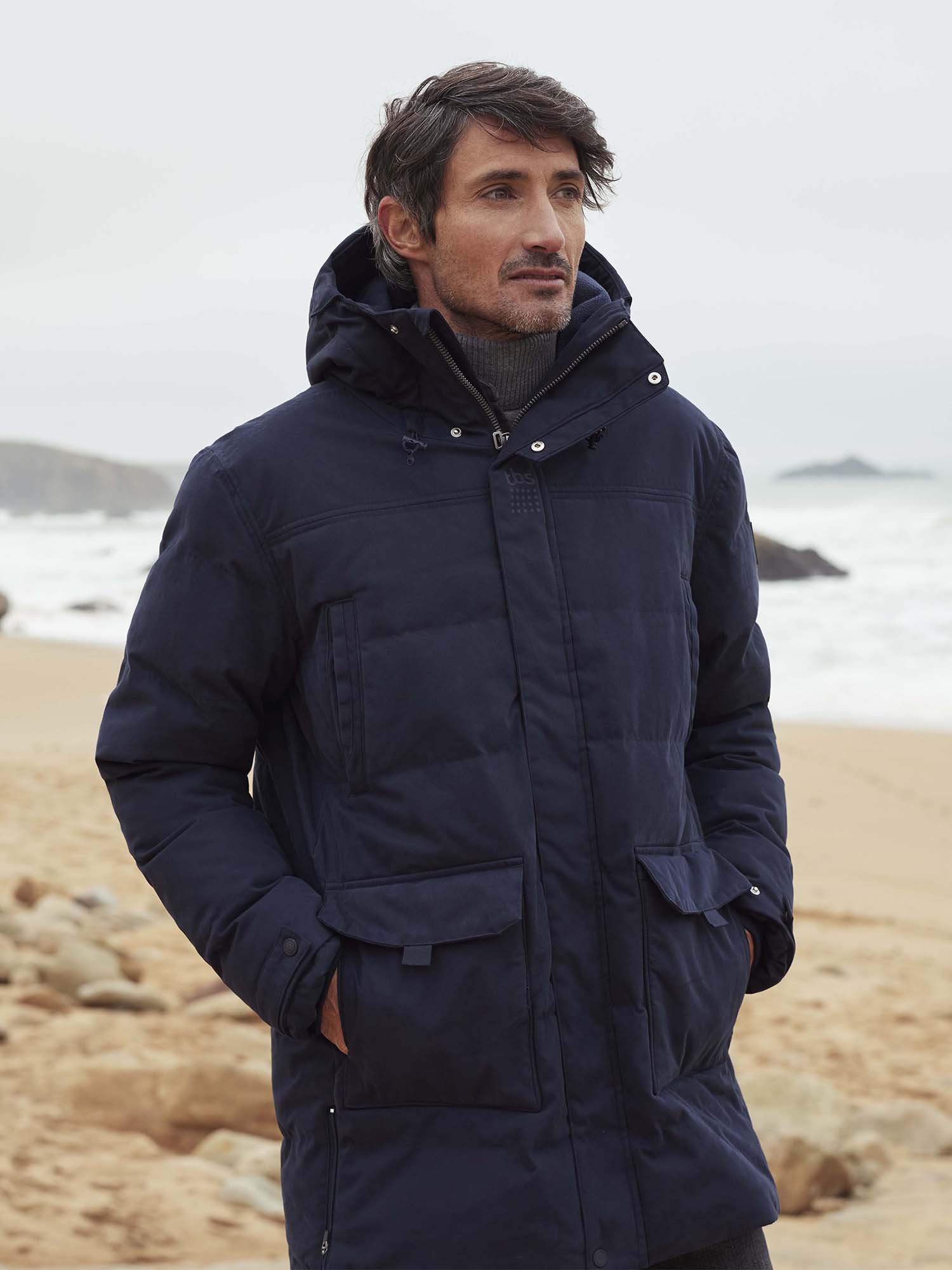 Manteau Homme Imperméable et Chaud Marine