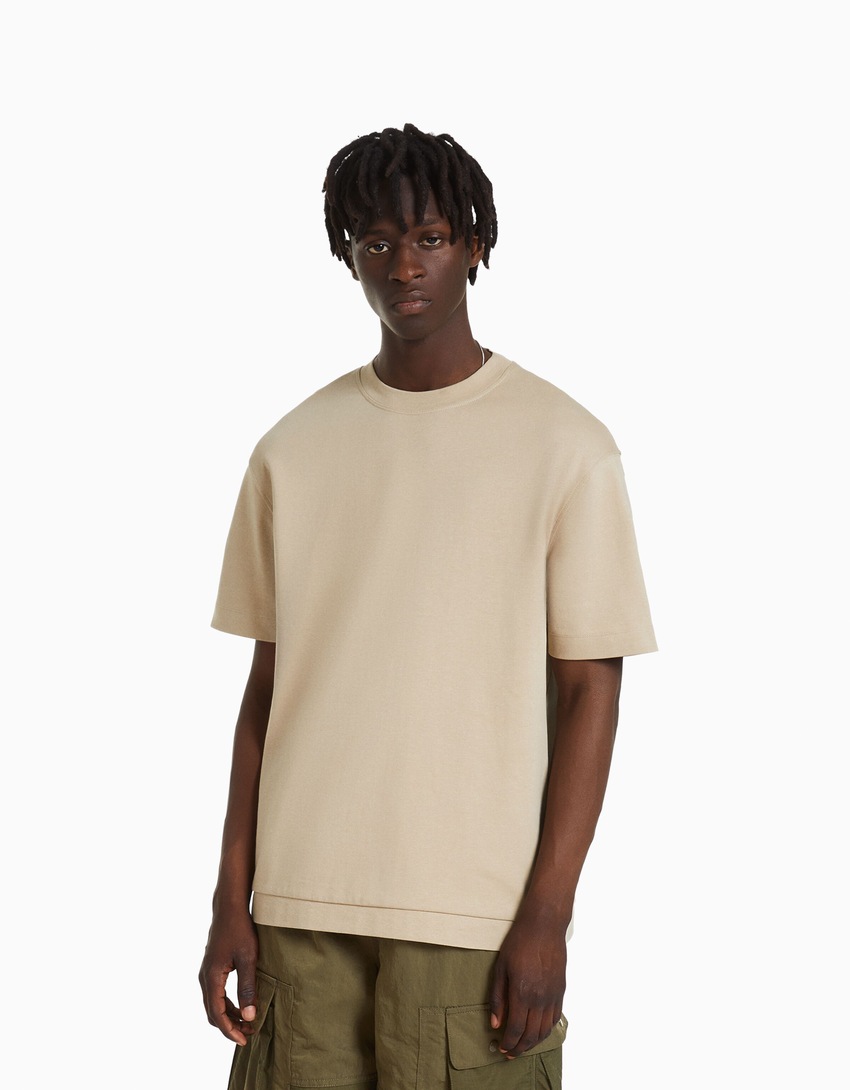 Camiseta de malha interlock de manga curta