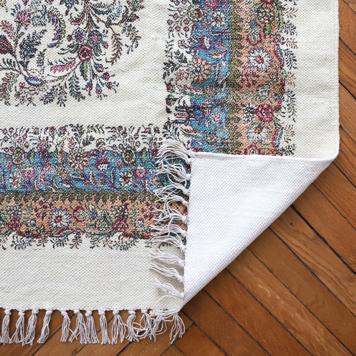 Tapis persan vintage vert Pondie Chérie