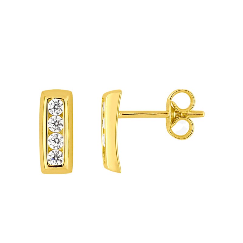 Boucles d'oreilles Femme - Oxyde de zirconium - Or 18 Carats