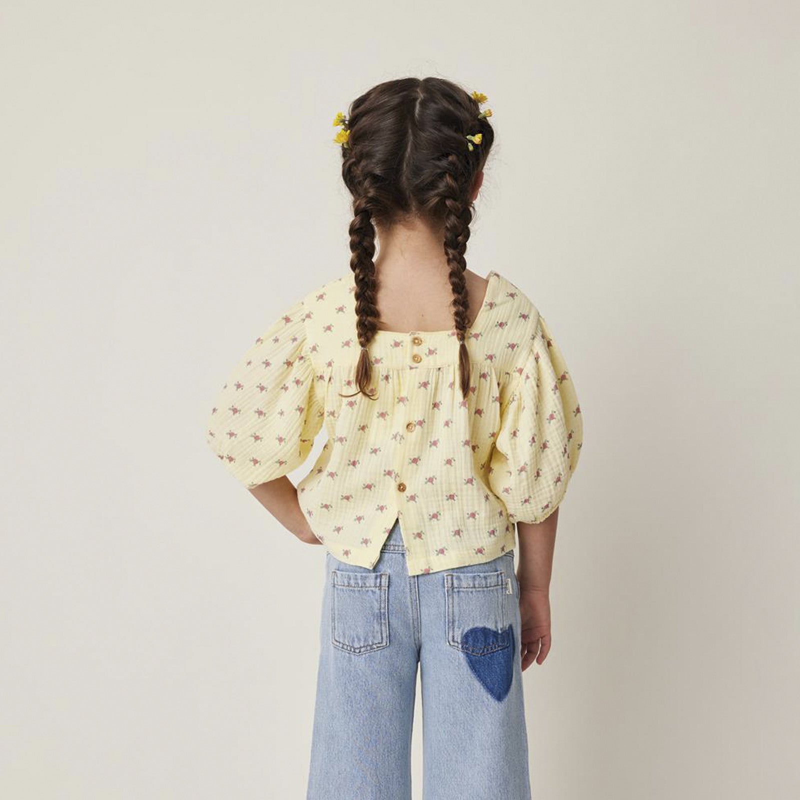 Bluse Flower Print Yellow