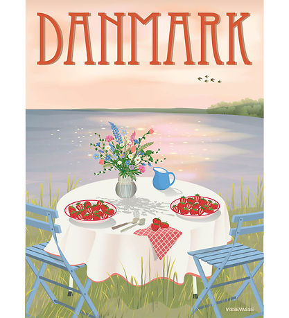Vissevasse Plakat - 15x21 cm - DanMørk- Jordb?r