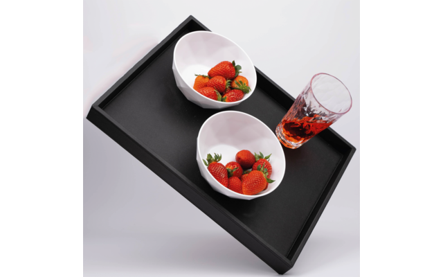 Silwy Metall Tablett Leder-Look 41,5 x 31,5 x 4 cm