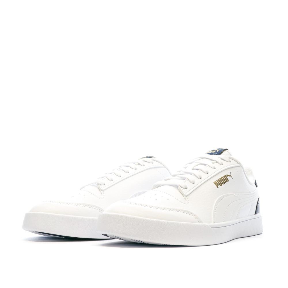 Puma Baskets Blanche/Doré/Bleu Homme Puma Shuffle