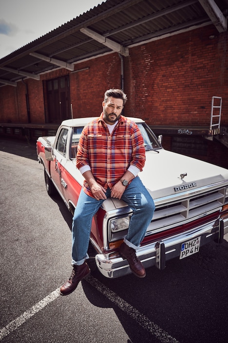 John F. Gee Karo-Flanellhemd, Langarm, Kentkragen, Modern Fit, bis 8 XL
