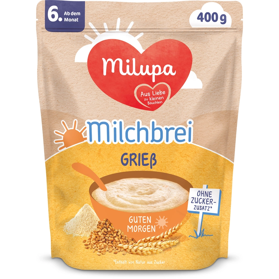Milupa Milchbrei Grieß Guten Morgen 4 x 400 g ab dem 6. Monat
