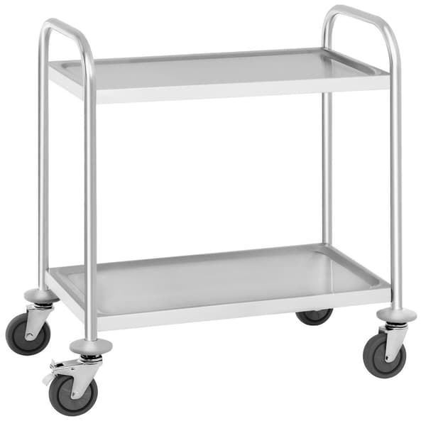 Serveringsvogn, 2 hyller, rustfritt stål, opptil 150 kg