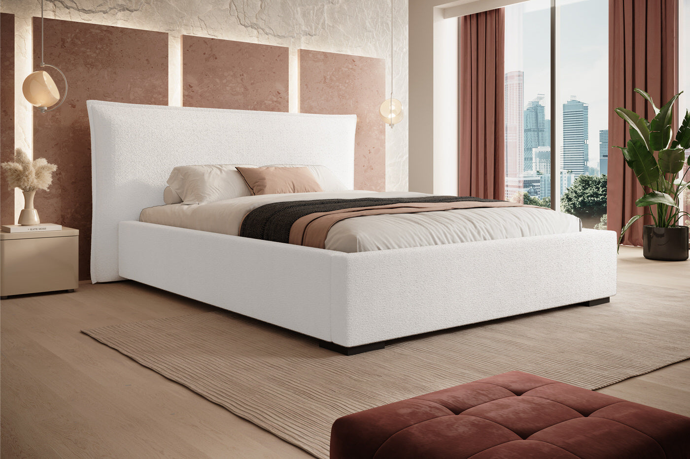 Trae Mobler Nevada 160 x 200 cm Bed Naturel Bouclé