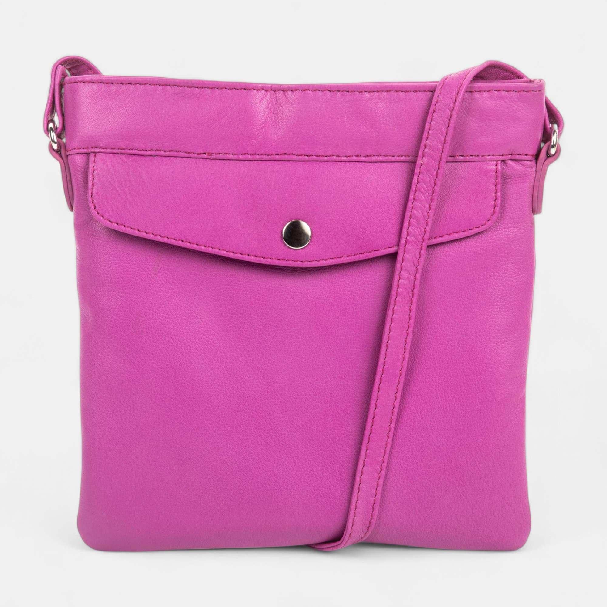 Sac bandoulière en cuir rose