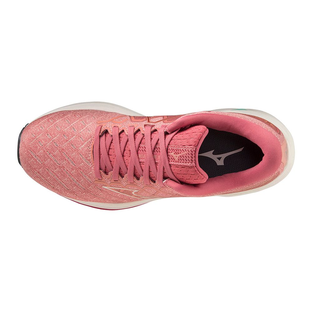 Mizuno WAVE INSPIRE 18 - Chaussures running Femme rosette/snoww/garnetr