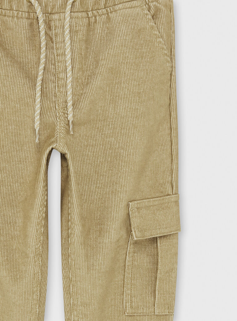 Pantalon cargo kaki doux pour garçon