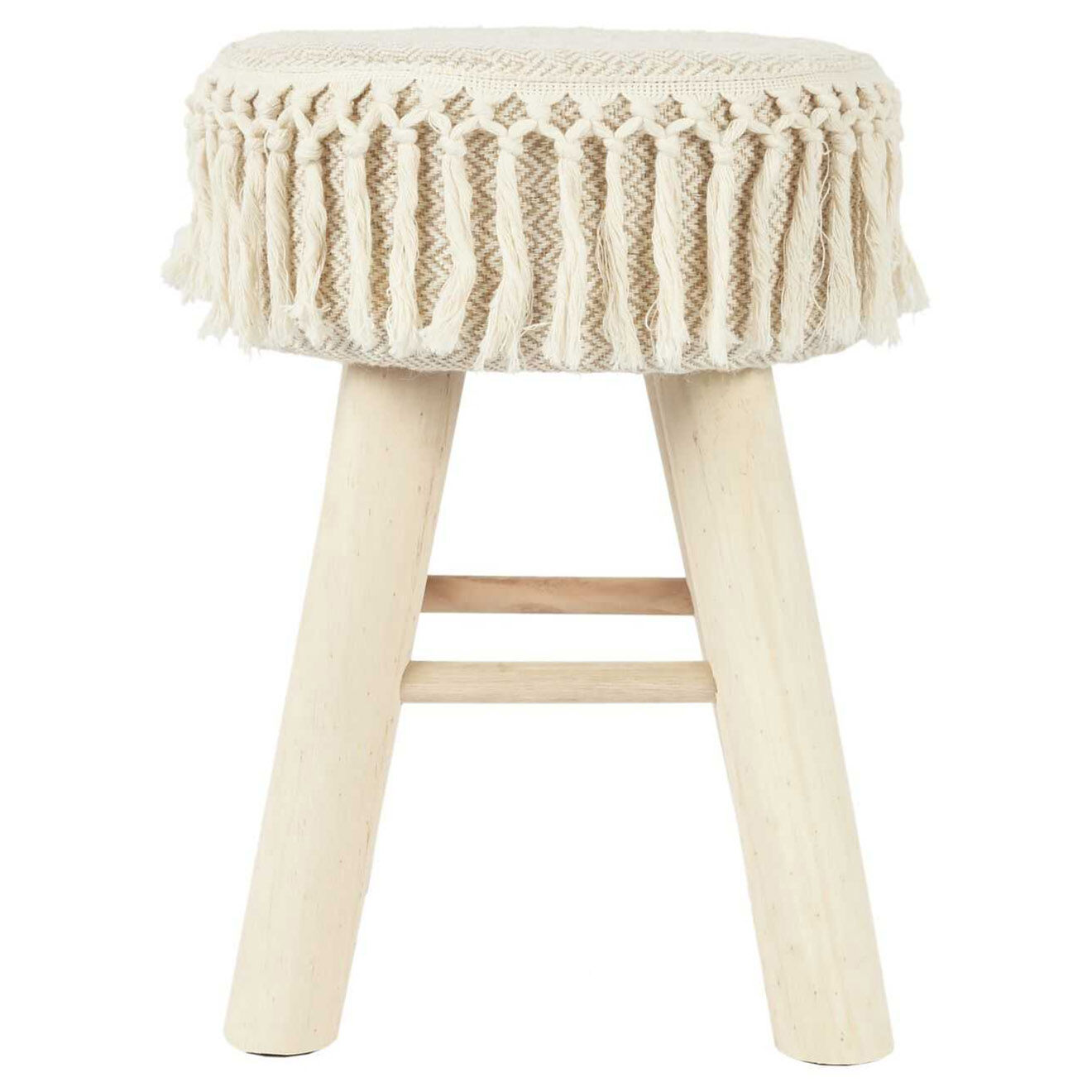 Home Deco Factory Tabouret Pampa beige/marron - 28x40x28 cm